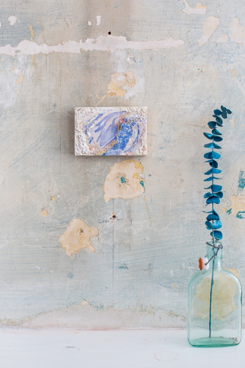 Little Universe #1 by Tish Douzart | Wax, Marbled Paper, & Metal Leaf Little Universe #1